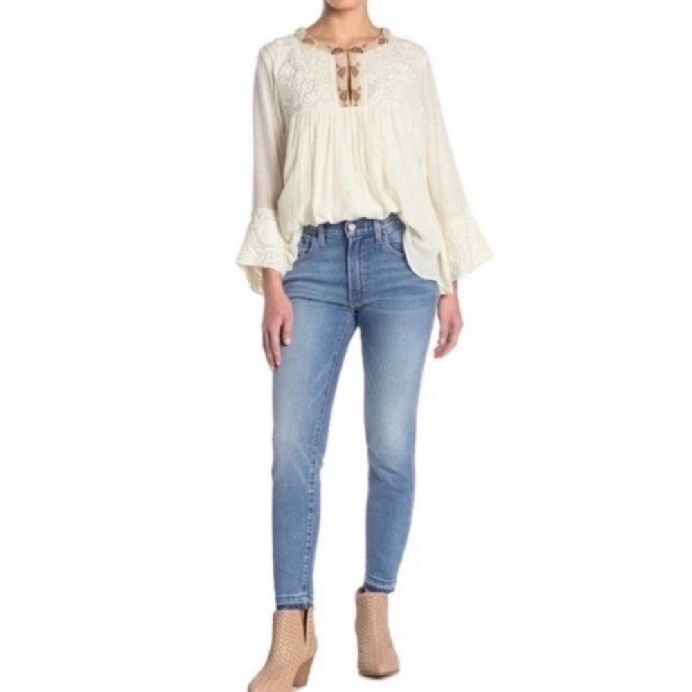 FRYE Sienna Cropped Skinny Mid-Rise Jeans, Frayed Hem, sz 28 NWT